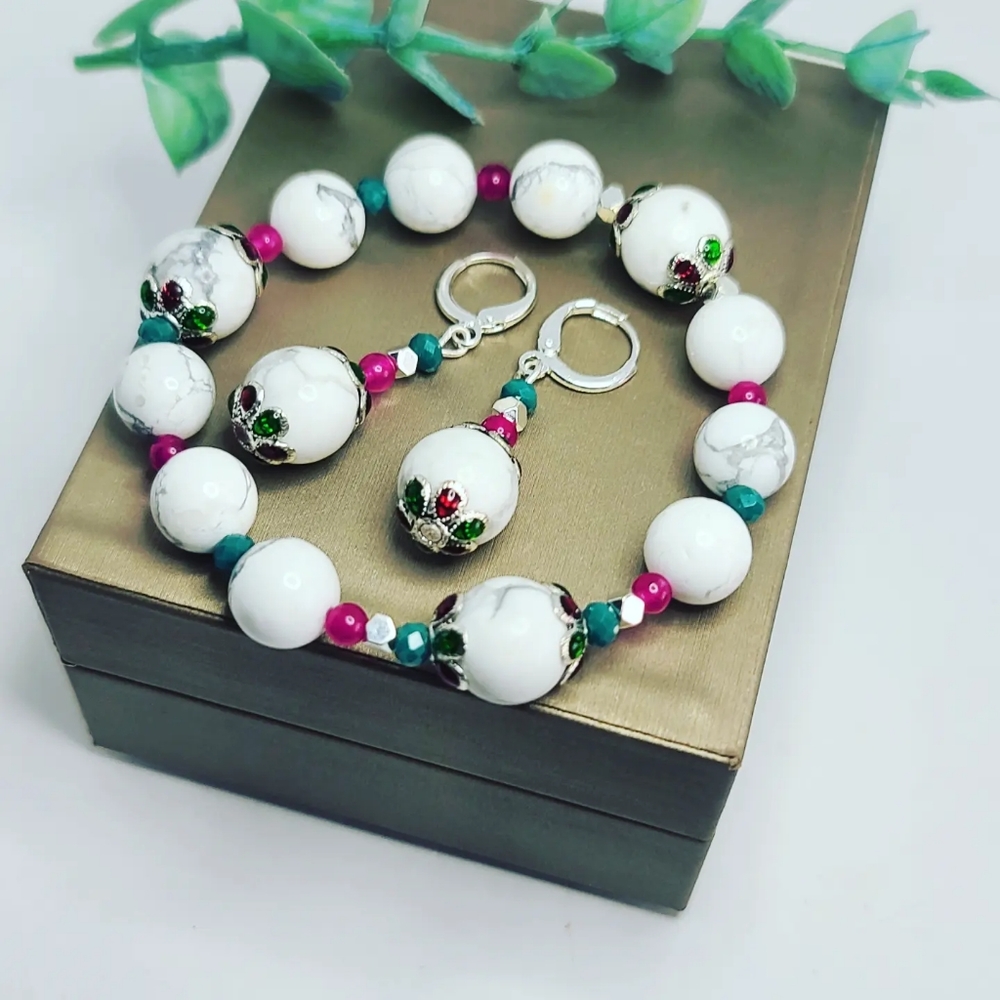 Howlite , Agate set - Picture 4 of 4